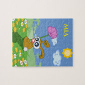 Puzzle lapin avec nom personnalisé. (Horizontal)