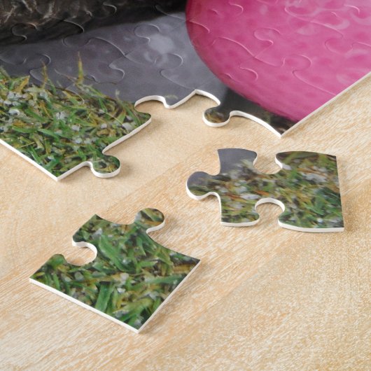 Puzzle Lapin avec oeuf jaune rose (Côté)