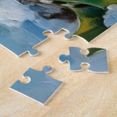 Puzzle Lapin blanc vintage avec lanterne de Noël (Côté)