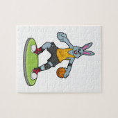 Puzzle Lapin comme joueur de basket-ball avec basket-ball (Horizontal)