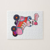 Puzzle Lapin comme Patineur Inline avec Patins Inline (Horizontal)