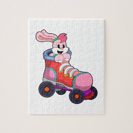 Puzzle Lapin comme Patineur Inline avec Patins Inline (Vertical)