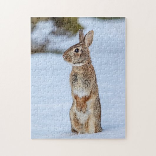Puzzle Lapin dans la neige (Vertical)