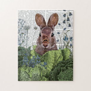 Puzzle Lapin dans un patch de choux