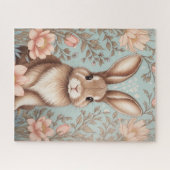 Puzzle Lapin de bébé mignon Floral pastel (Horizontal)