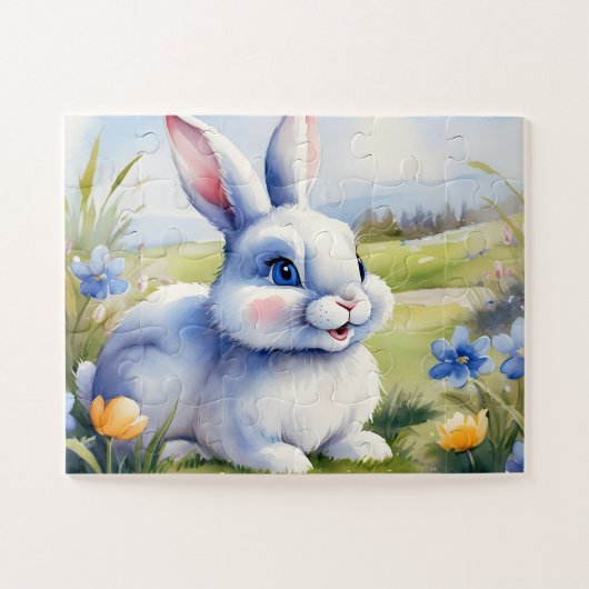 Puzzle Lapin de Pâques dans un jardin, Pâques (Horizontal)