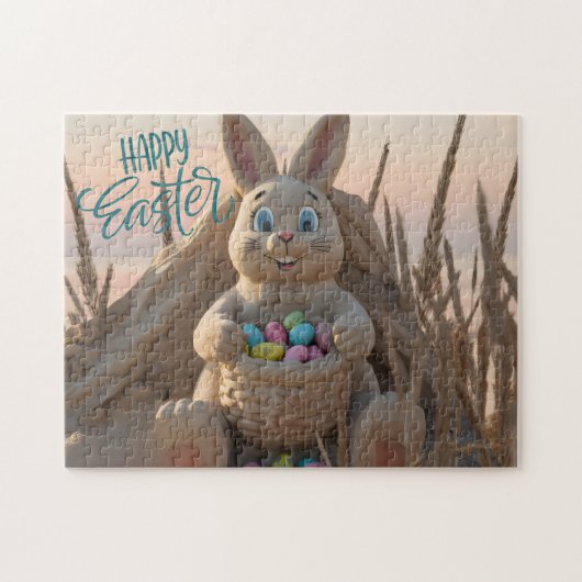 Puzzle Lapin de Pâques en sculpture de sable de l'île de (Horizontal)