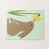 Puzzle Lapin de Pâques et fleur de jonquille (Horizontal)