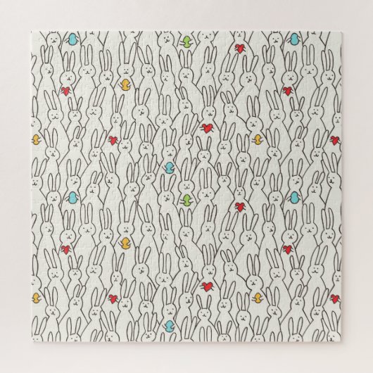 Puzzle Lapin De Pâques : Joyeux Amusant Sans Couche. (Vertical)