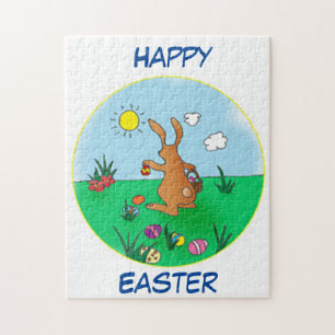 Puzzle Lapin de Pâques livrant des oeufs