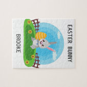 Puzzle lapin de Pâques personnalisé. (Horizontal)