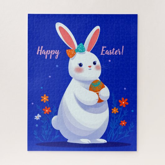Puzzle Lapin de Pâques sur fond bleu  (Vertical)