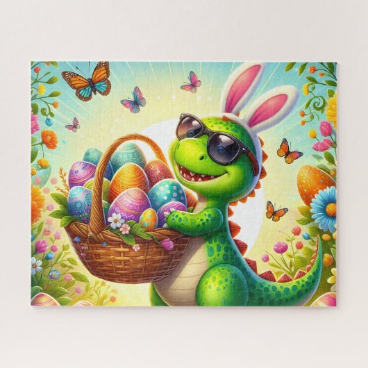 Puzzle Lapin Drôle Dino Pâques (Horizontal)