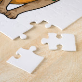 Puzzle Lapin en coureur avec serviette (Côté)