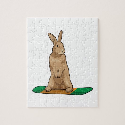 Puzzle Lapin en Snowboard avec Snowboard (Vertical)