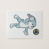 Puzzle Lapin en sport avec volleyball (Horizontal)