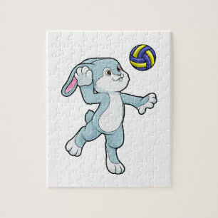 Puzzle Lapin en sport avec volleyball