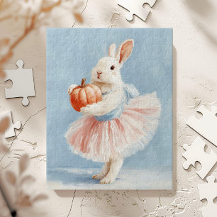 Puzzle Lapin Fantaisiste avec Citrouille d'Automne