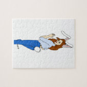 Puzzle lapin fille qui pose (Horizontal)
