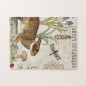 Puzzle lapin français vintage moderne dans le jardin (Horizontal)