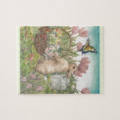 Puzzle Lapin illustré de ressort dans le jardin (Horizontal)