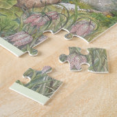 Puzzle Lapin illustré de ressort dans le jardin (Côté)