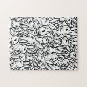 Puzzle Lapin Lapin noir & blanc dessins mignons amusant d (Horizontal)