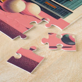 Puzzle Lapin Martini Rétro Futuriste du Milieu du Siècle  (Côté)