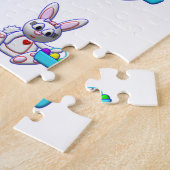Puzzle Lapin mignon avec un panier (Côté)