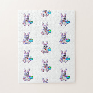 Puzzle Lapin mignon avec un panier