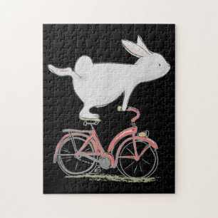 Puzzle Lapin Mignonne Sur Vélo Vélo Vélo Vélo Vélo