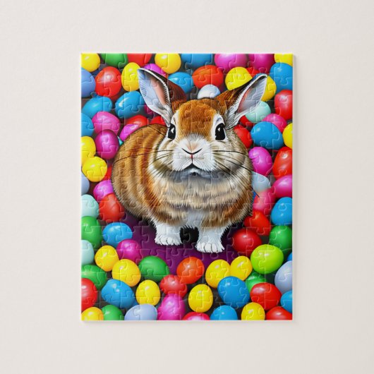 Puzzle Lapin mou et jellybeans (Vertical)