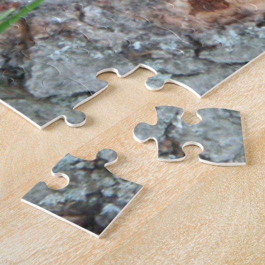 Puzzle Lapin noir en creux d'un arbre photo (Côté)