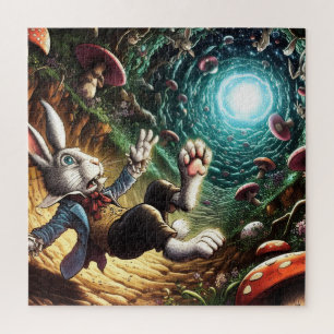 Puzzle Lapin Panique Tombant Dans Le Trou Du Lapin