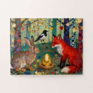 Puzzle Lapin, Pie, Renard et «L'œuf de l'oie dorée»