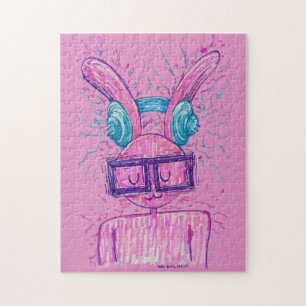 Puzzle Lapin Rose Perdu dans la Musique