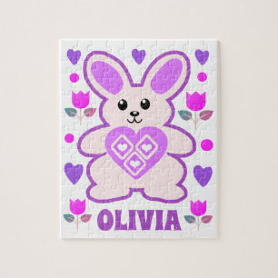 Puzzle Lapin Violet Enfants Personnalisés