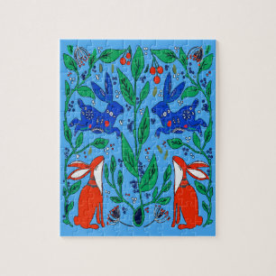 Puzzle Lapins d'art populaire