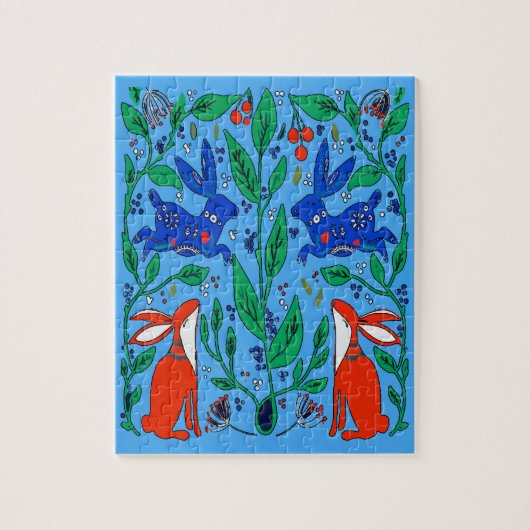 Puzzle Lapins d'art populaire (Vertical)