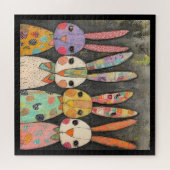 Puzzle Lapins de Pâques fantaisistes en patchwork (Horizontal)