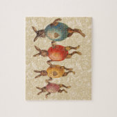 Puzzle Lapins de Pâques vintage dansant avec des costumes (Vertical)