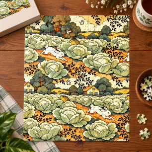Puzzle Lapins japonais dans un jardin de chou