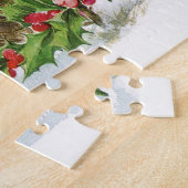 Puzzle Lapins mésanges Noël Holly Xmas (Côté)