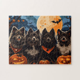 Puzzle Lapphund finlandais Halloween Éffrayant