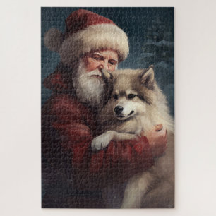 Puzzle Lapphund finlandais Père Noël Noël festif