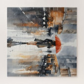 Puzzle L'aquarelle de la ville pluvieuse (Horizontal)