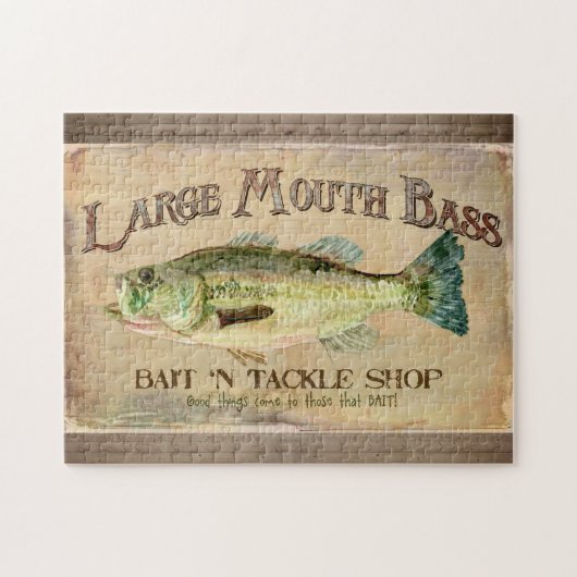 Puzzle Large Mouth Bass Fisherman (Horizontal)