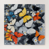 Puzzle L'art acrylique aux papillons colorés, (Horizontal)