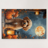 Puzzle L'art de Halloween de Cockapoo Cozy Farmhouse (Horizontal)