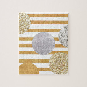 Puzzle l'art de la géométrie, moderne, tendance, or, arge